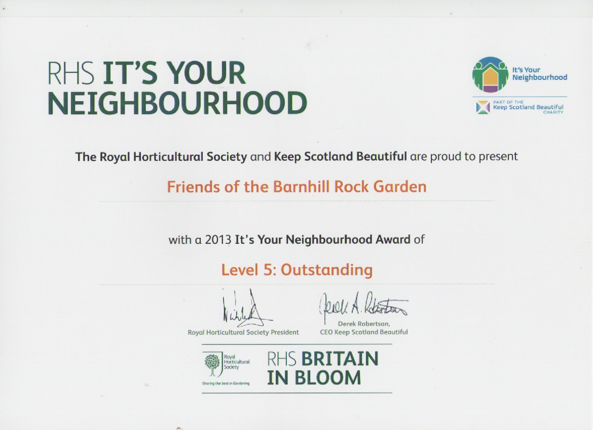 It's Your Neighbourhood Outstanding certificate 2013