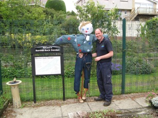 Scarecrow in Geddes area with Michael